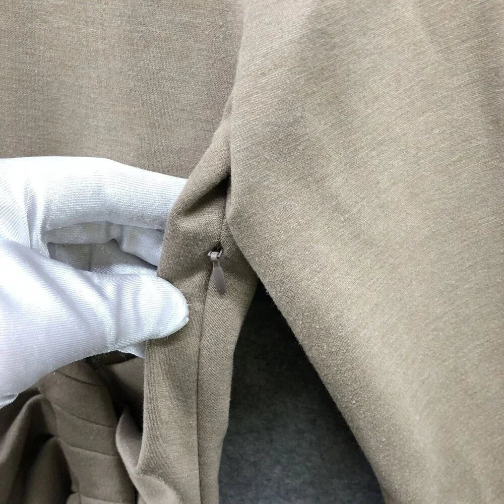 Zara Pleated‎ Shirt Mid Camel Longline Womens S Suit Career Workwear Thick
